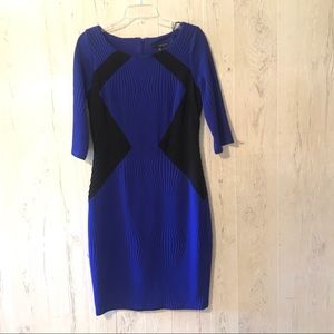 Womens black and blue dress. Size 8